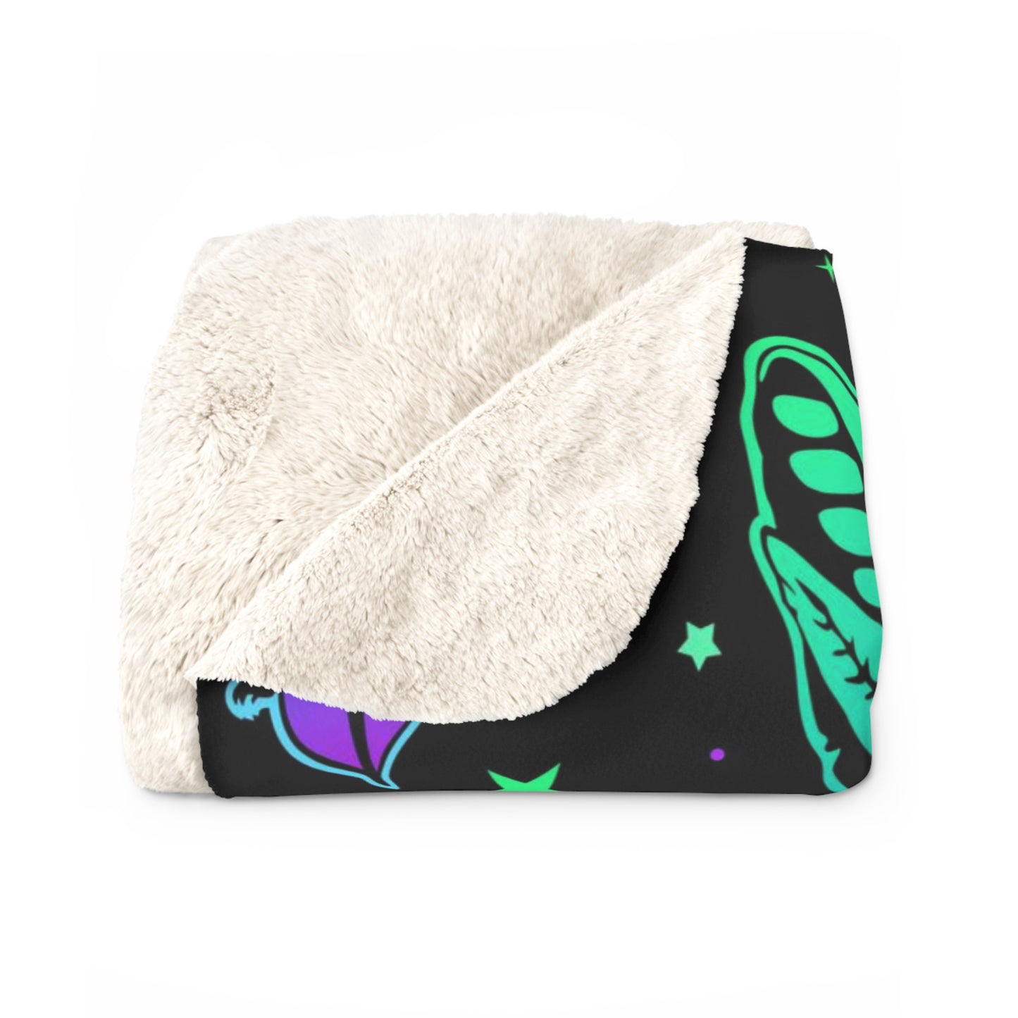 Neon Bats Sherpa Fleece Blanket