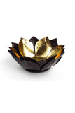 Gold Leafed Metal Lotus Candle Bowl