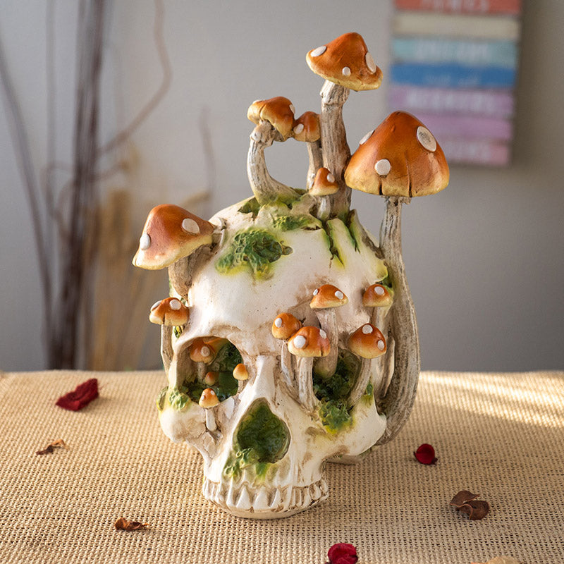 Large Skull With Mushrooms