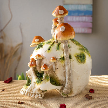 Large Skull With Mushrooms