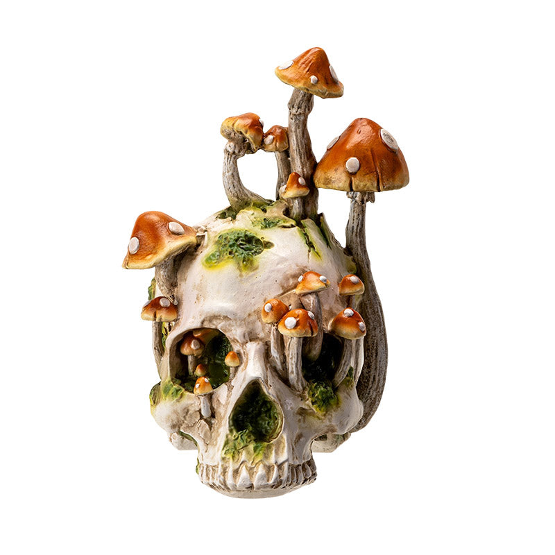 Large Skull With Mushrooms