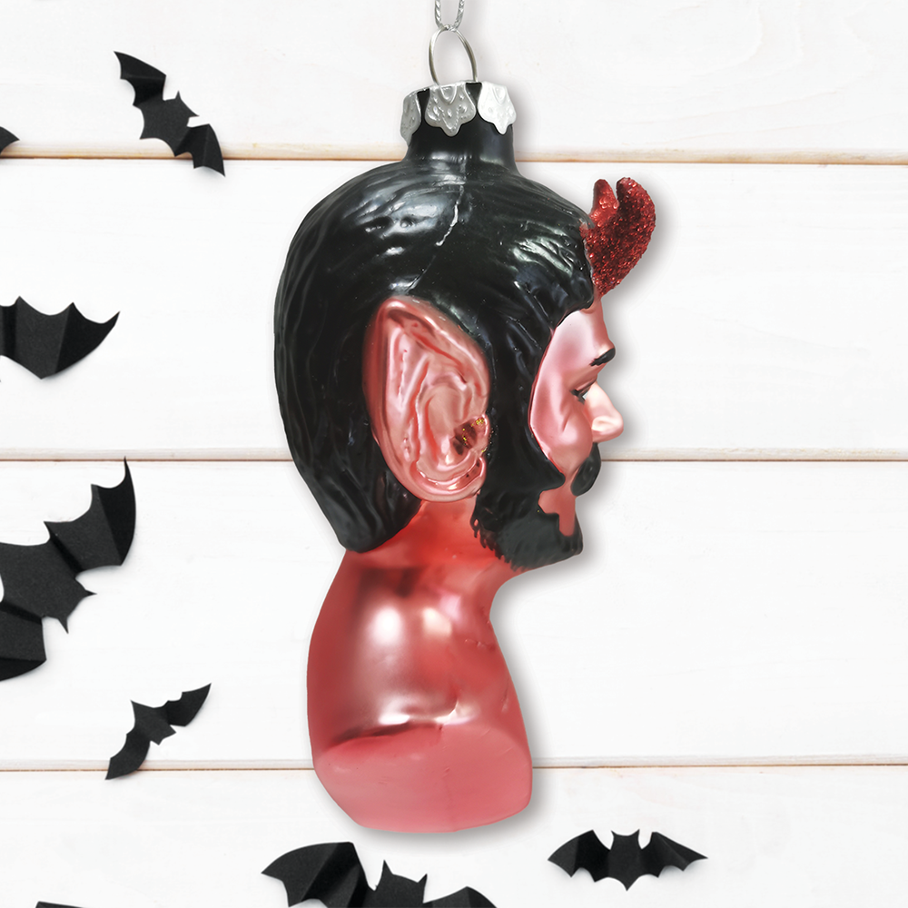 Devil Head Glass Ornament
