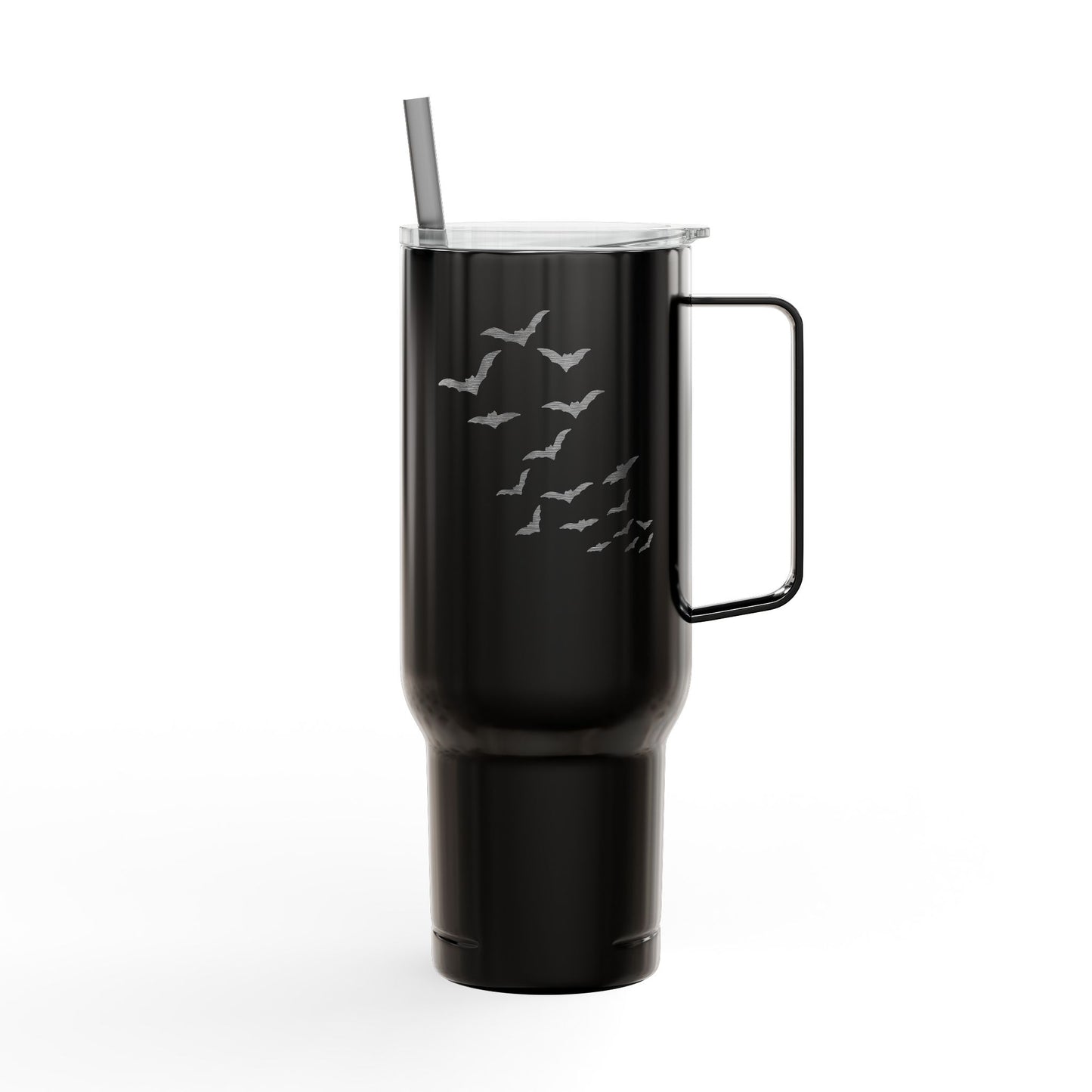 Batty Engraved 40oz Insulated Tumbler with Lid - Black Travel Mug