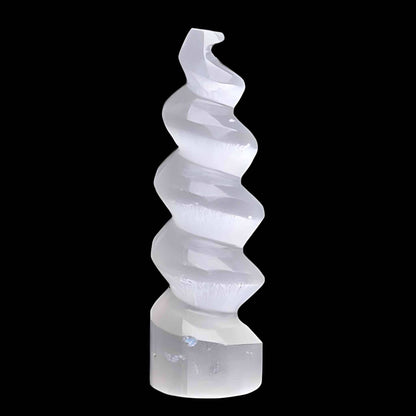 Selenite Corkscrew Tower: 4"