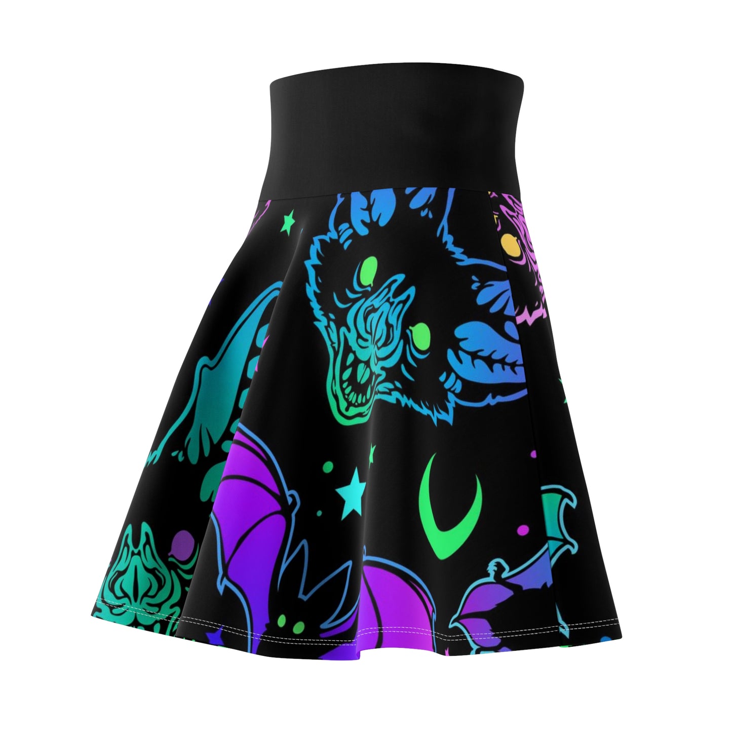 Neon Bats Skater Skirt