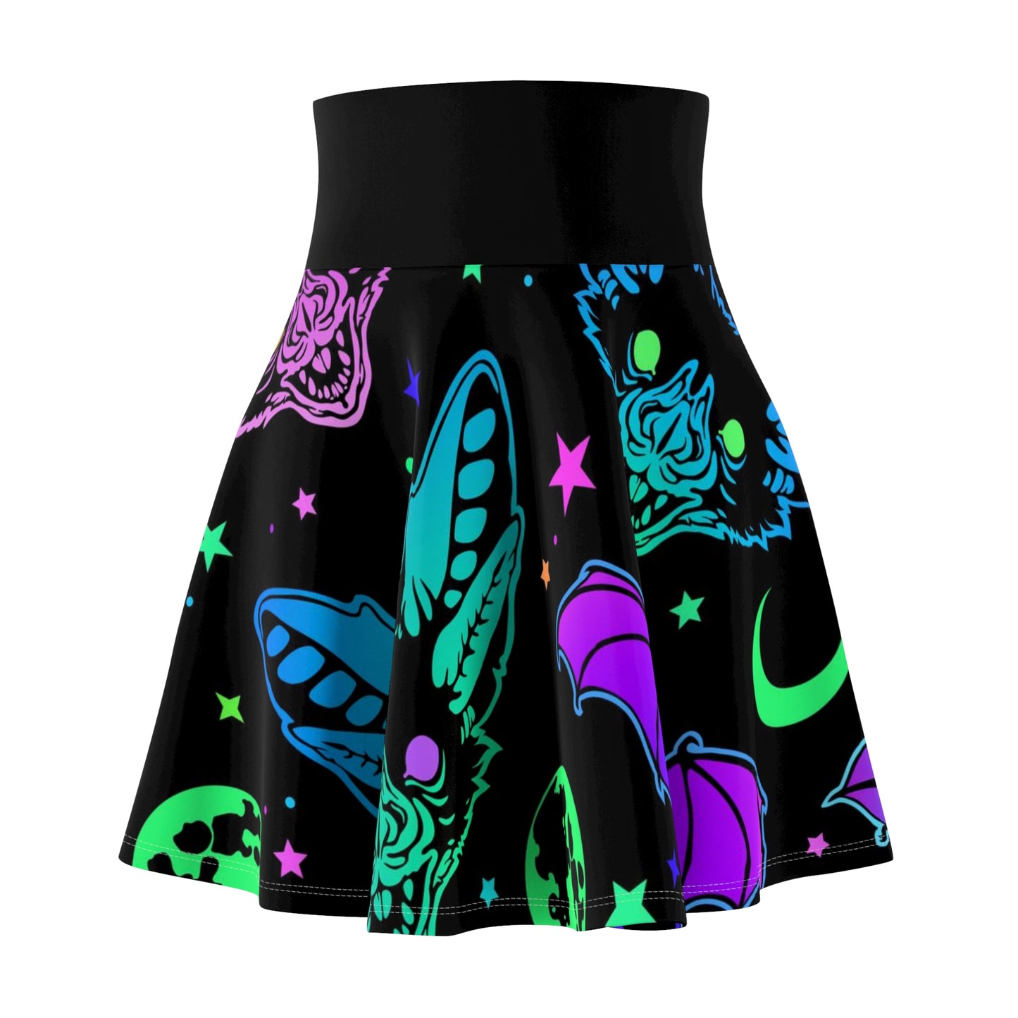 Neon Bats Skater Skirt