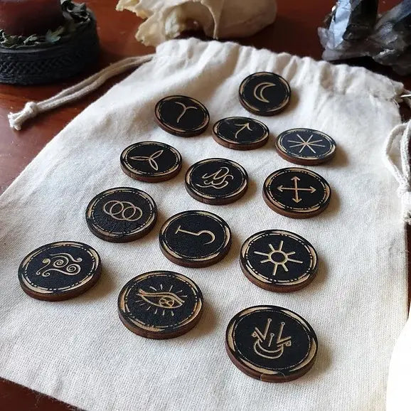 Witches' Rune Set Round Tiles