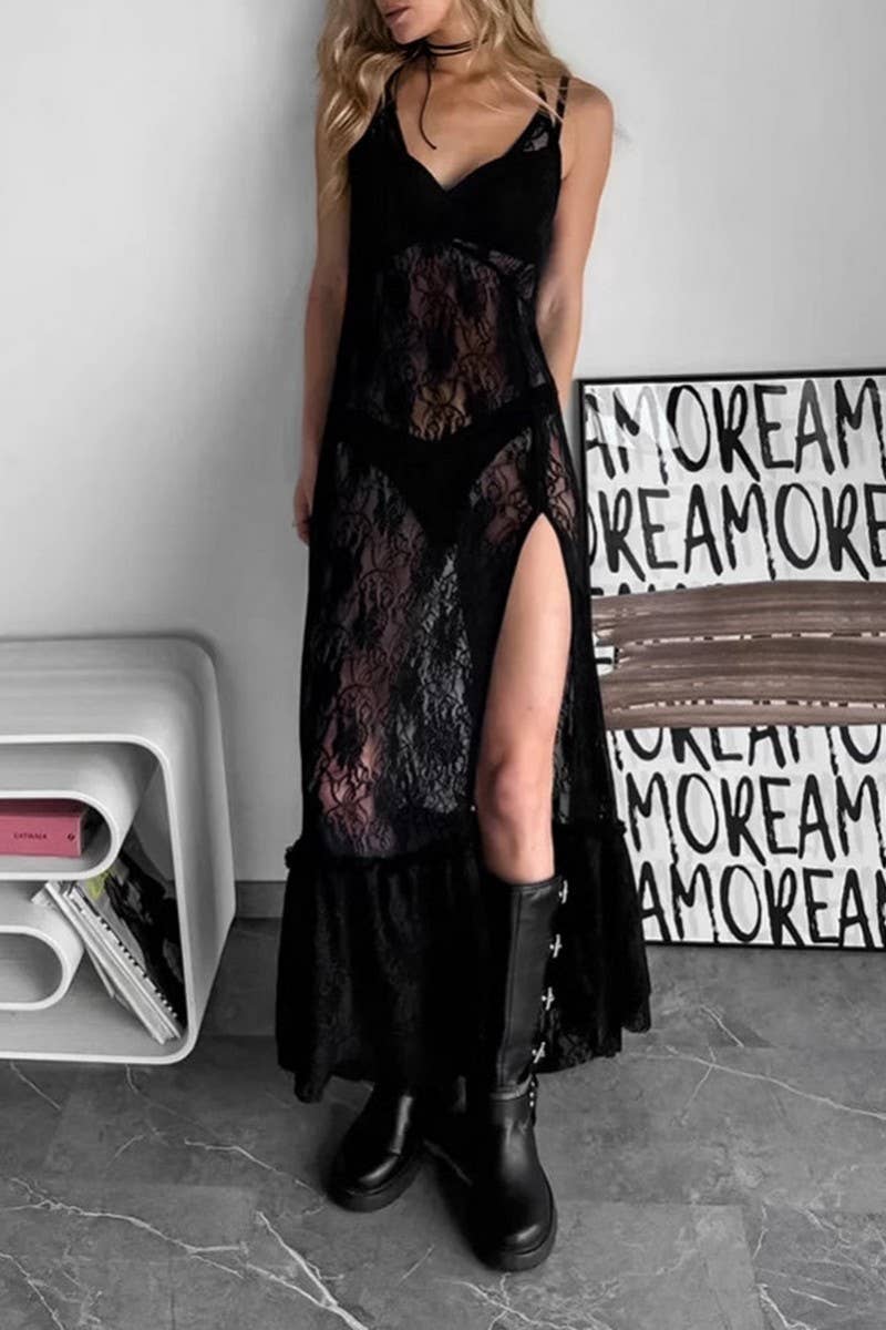 Gossamer Sheer Lace Dress