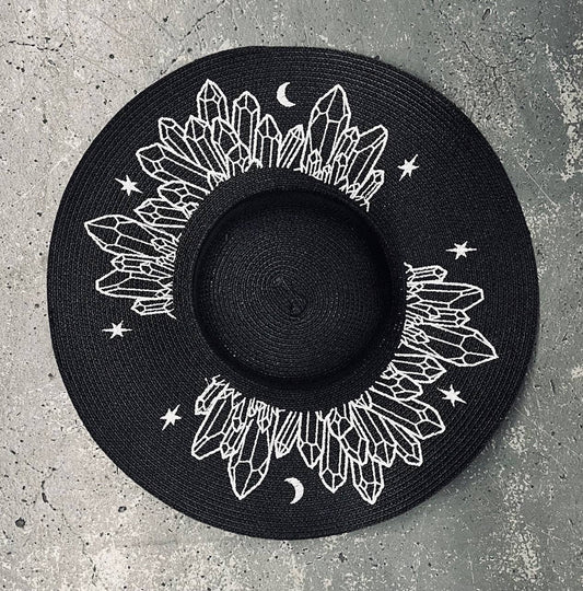Moonlit Crystals Floppy Sun Hat XL Brim
