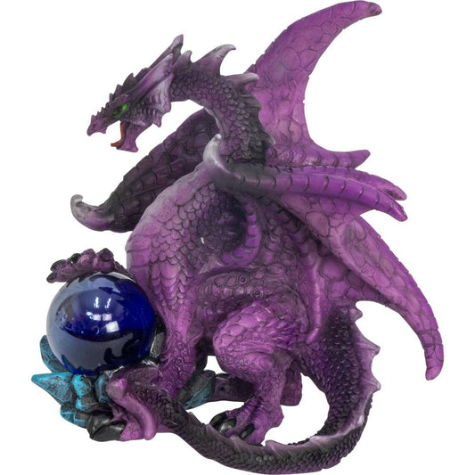 Purple Dragon Figurine with Sphere