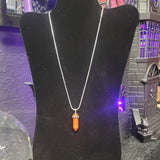 Red Jasper Crystal Point Silver Necklace
