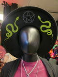 Snakes & Pentacle Wide Brim Hat