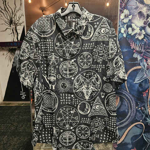 Sacred Symbols Button Up Shirt