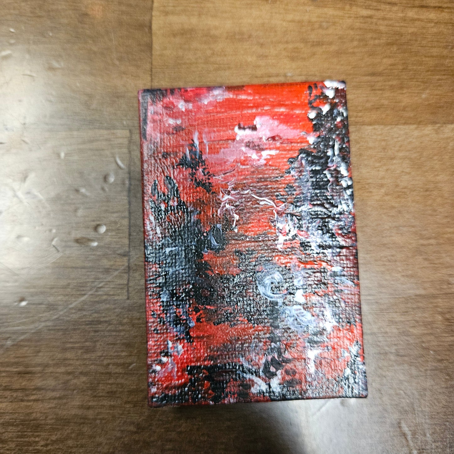 Red & Black Abstract Crimson Falls Canvas Magnet