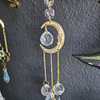Crescent Moon Crystal Suncatcher