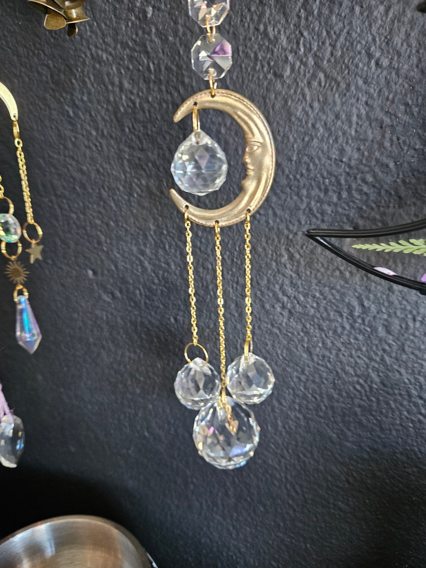Crescent Moon Crystal Suncatcher