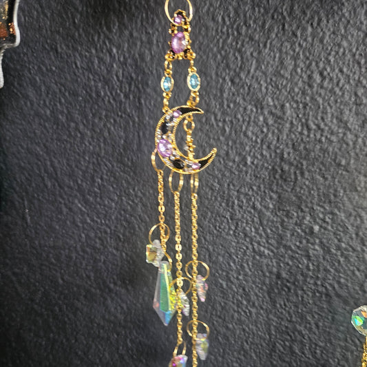 Bejeweled Crescent Moon Suncatcher