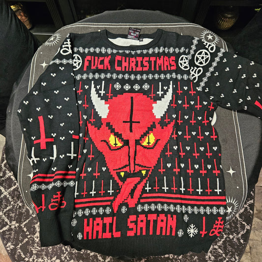 F--K Christmas Hail Satan Holiday Sweater
