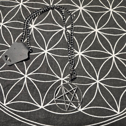 Pentagram Dark Stainless Steel Necklace