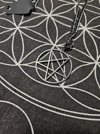 Pentagram Dark Stainless Steel Necklace