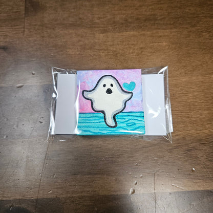 Ghosty Mini 2x2 Hand Painted Canvas