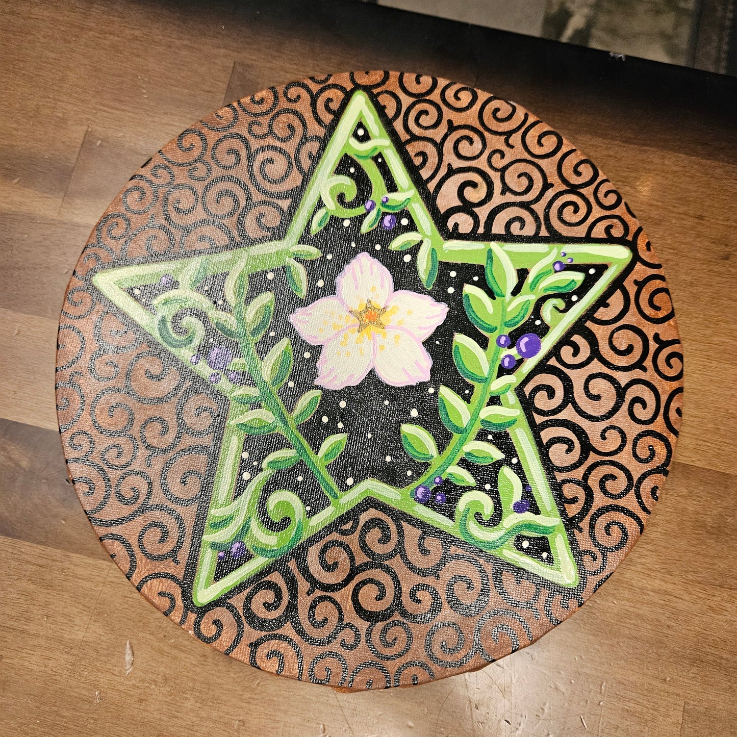 Blossom Pentagram Canvas Painting