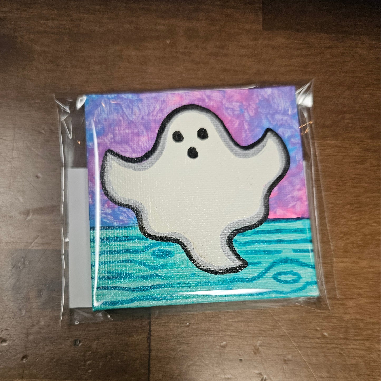 Ghosty Mini 3x3 Hand Painted Canvas