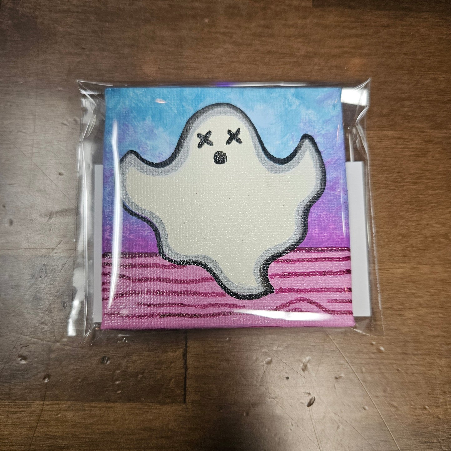 Ghosty Mini 3x3 Hand Painted Canvas