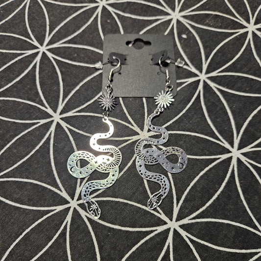 Celestial Snake Drop Earrings