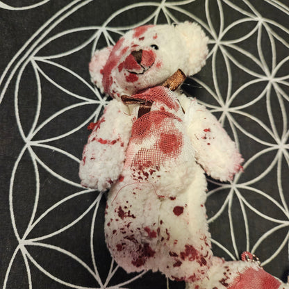 Battered Teddy Bear Keychain