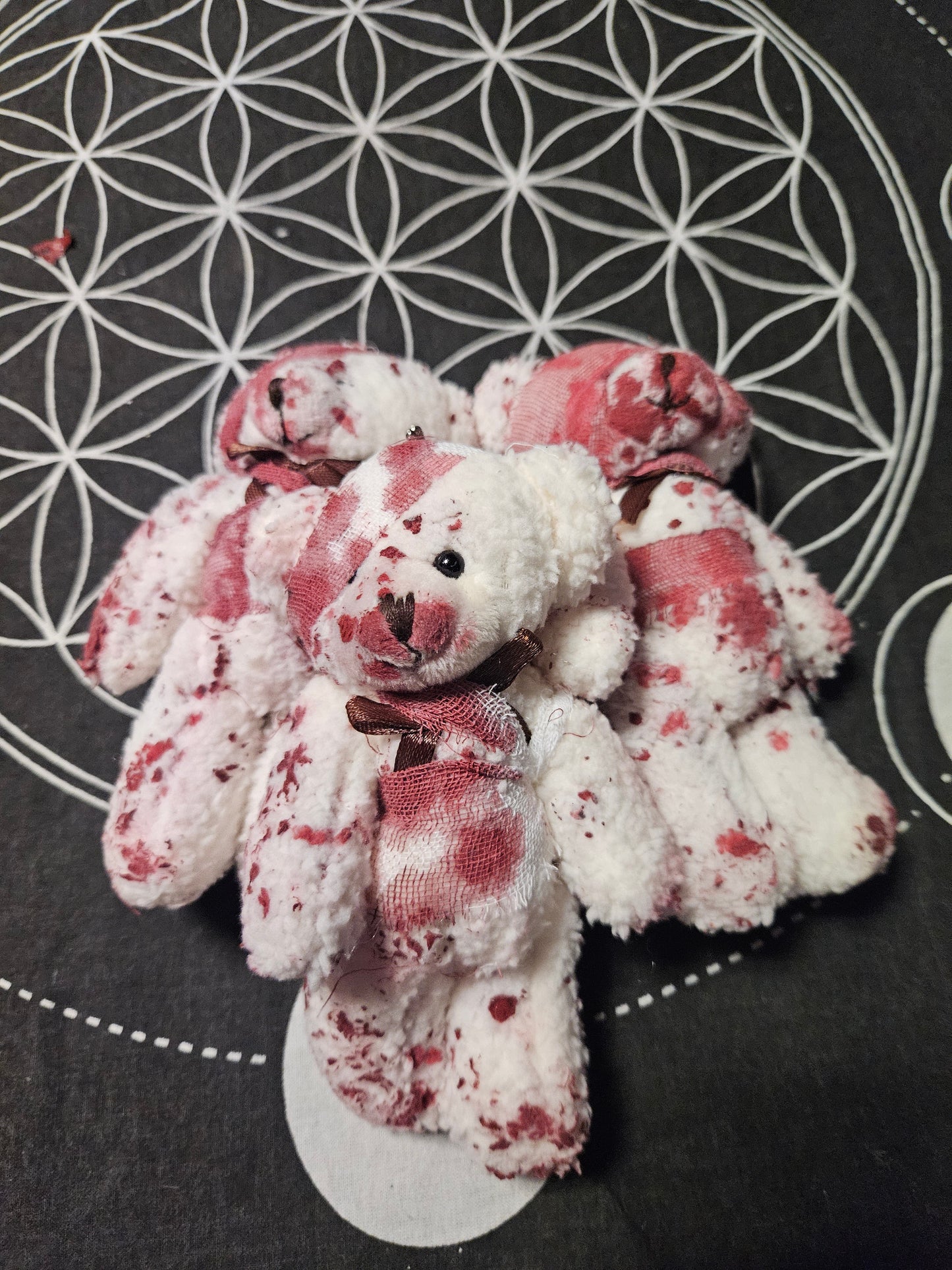 Battered Teddy Bear Keychain
