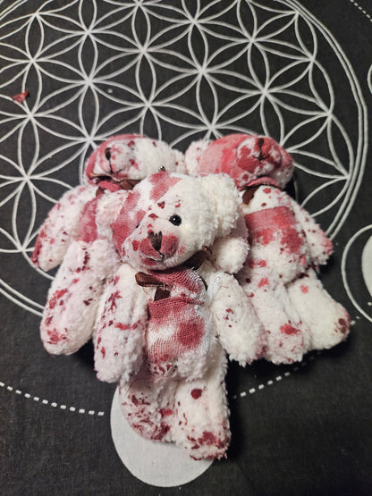 Battered Teddy Bear Keychain