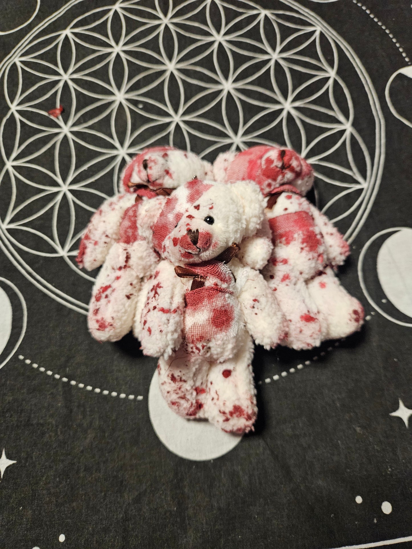 Battered Teddy Bear Keychain