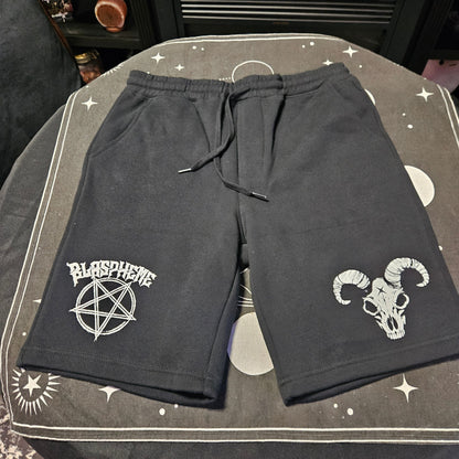 Blaspheme Goat Skull Midweight Fleece Shorts