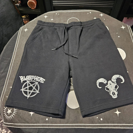 Blaspheme Goat Skull Midweight Fleece Shorts