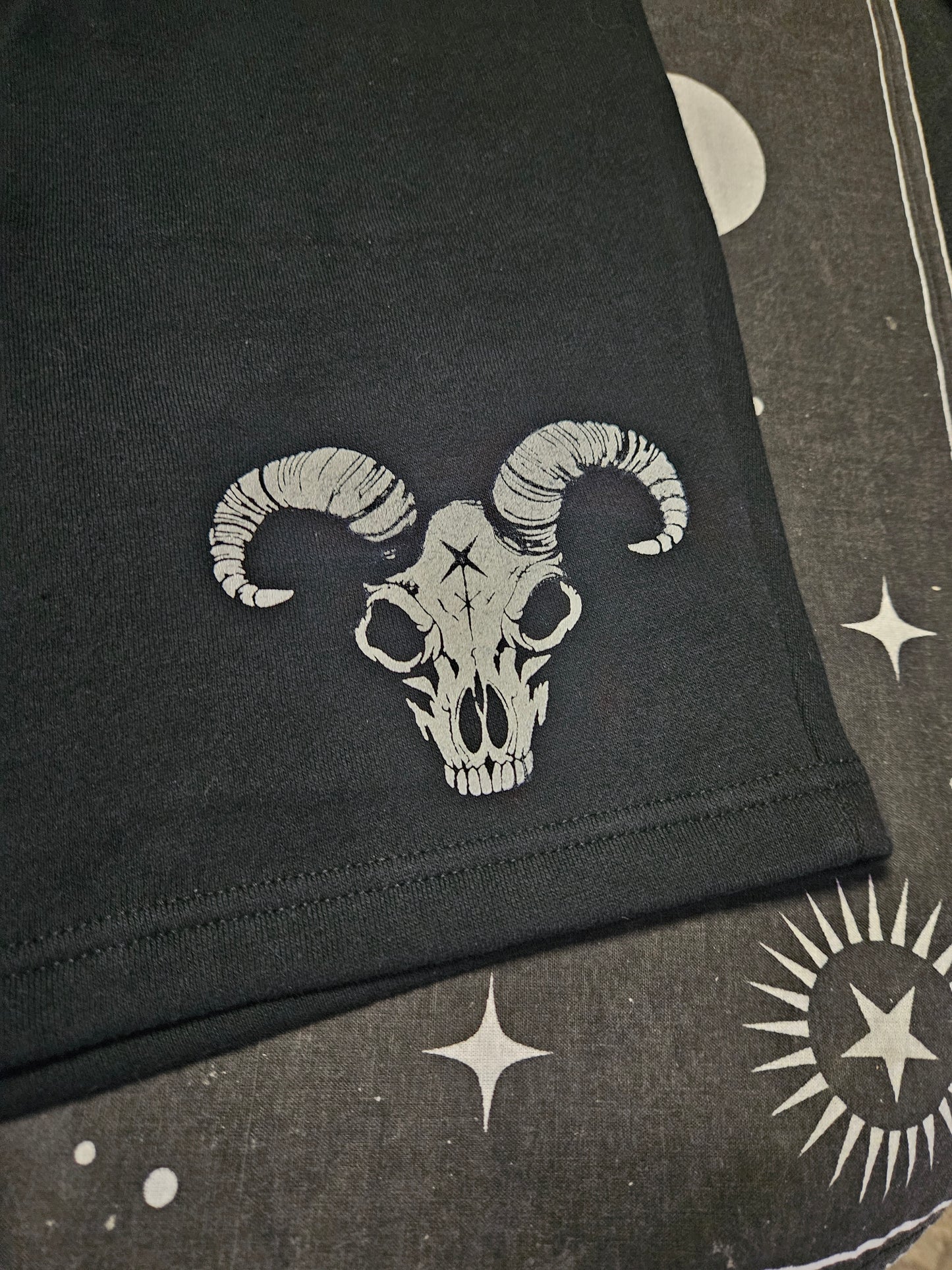 Blaspheme Goat Skull Midweight Fleece Shorts