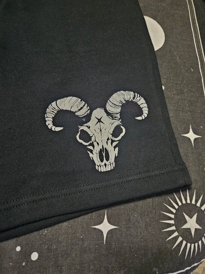 Blaspheme Goat Skull Midweight Fleece Shorts