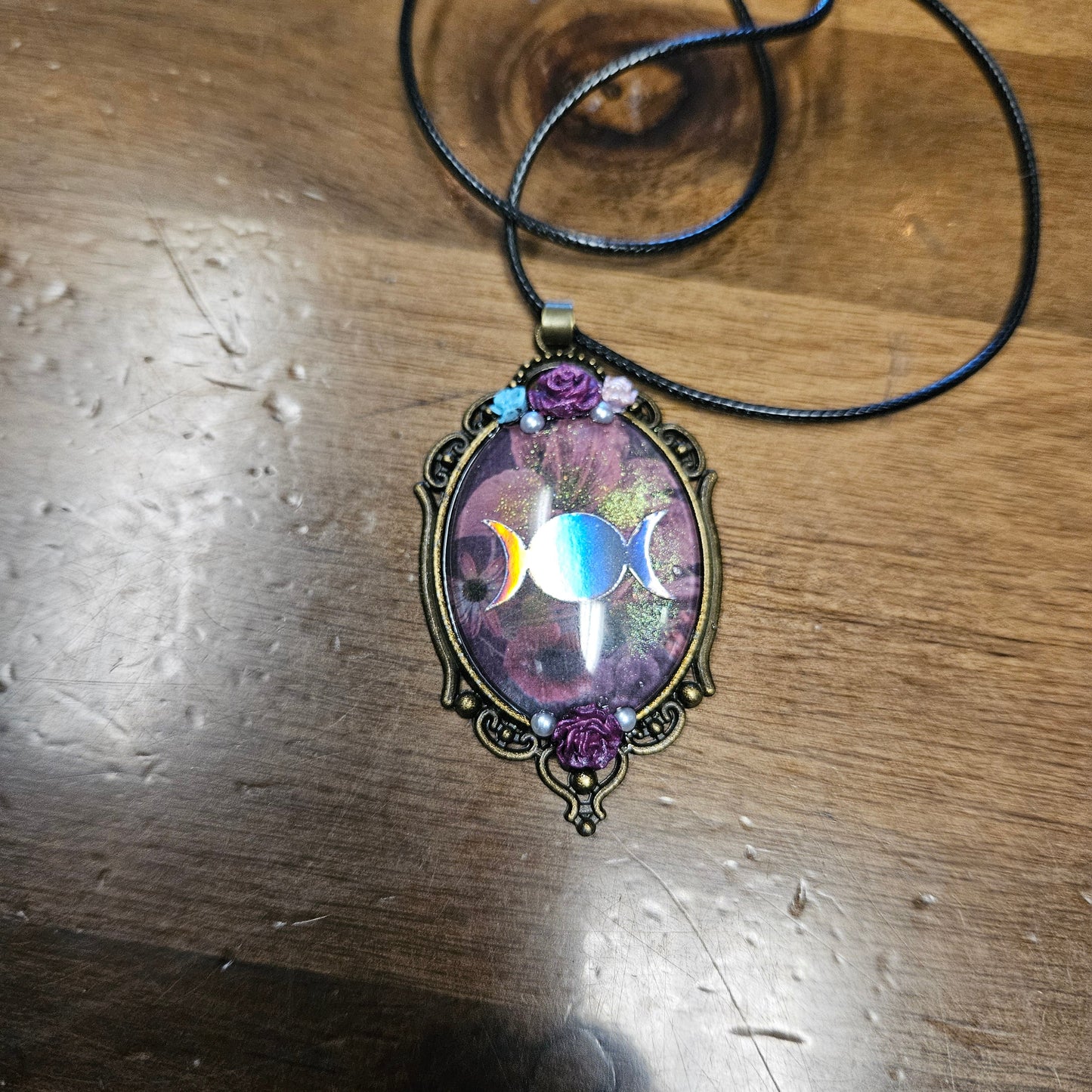 Floral Moon Cabochon Necklaces