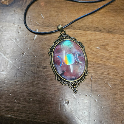 Floral Moon Cabochon Necklaces