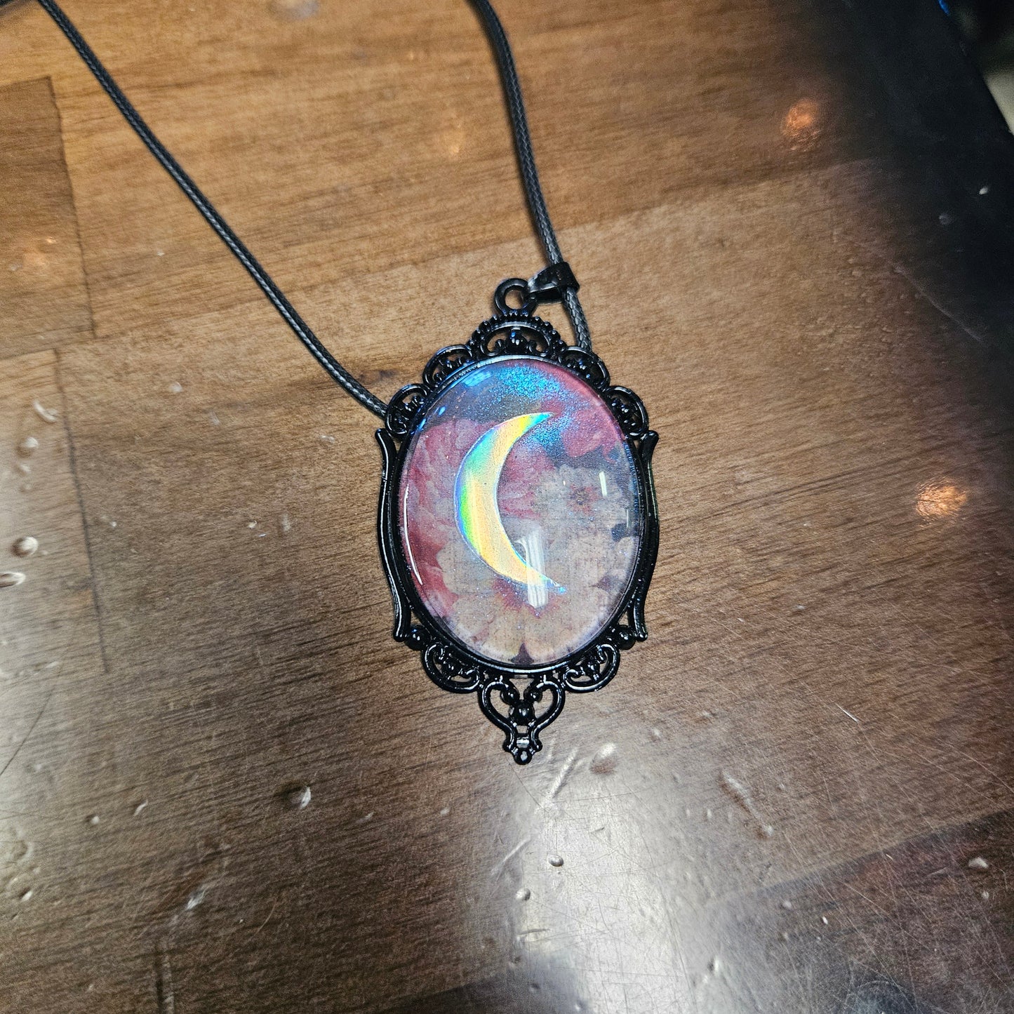 Floral Moon Cabochon Necklaces