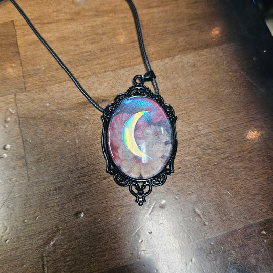Floral Moon Cabochon Necklaces