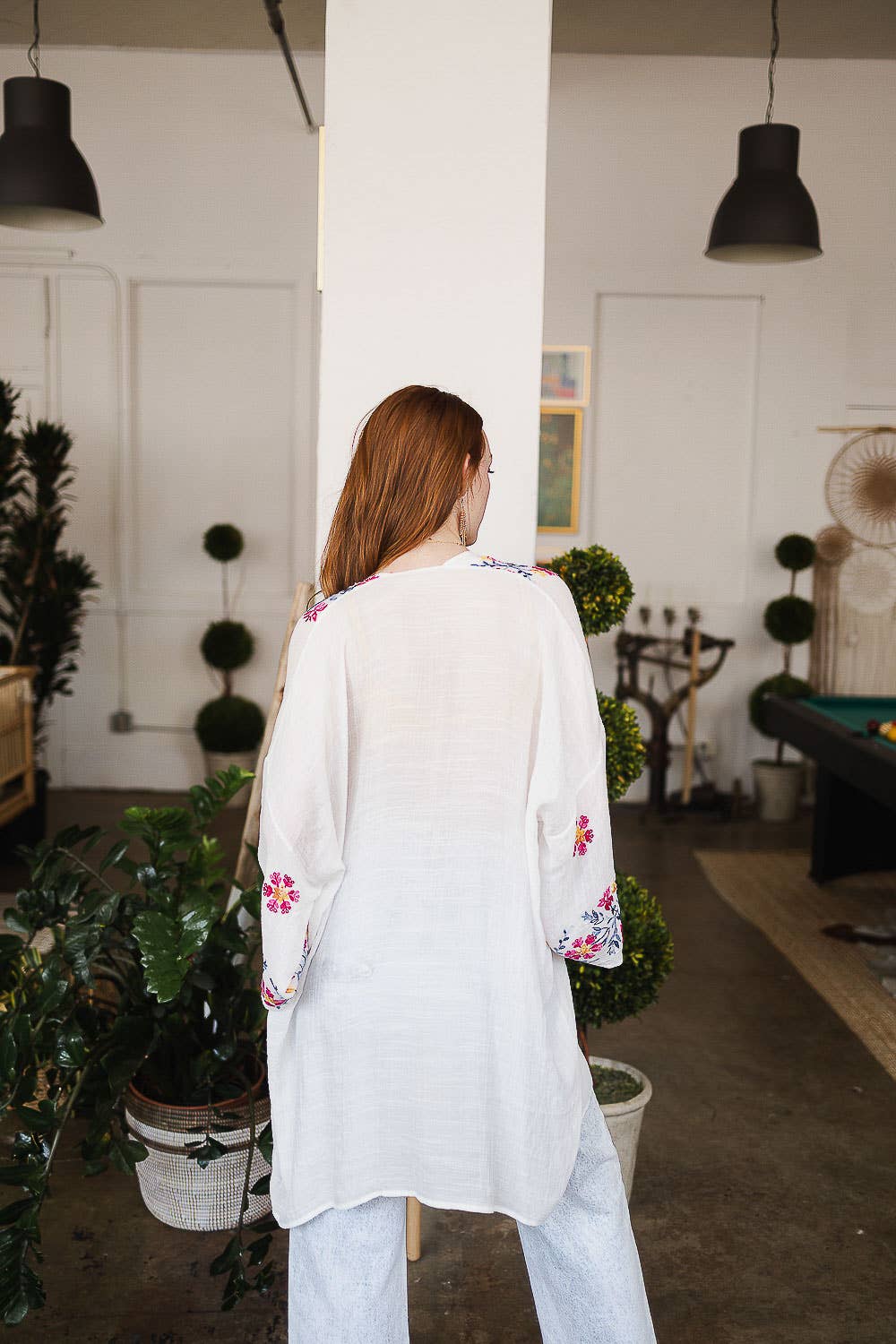 Anemone Embroidered Kimono