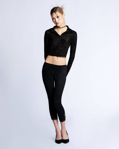 Floral Lace Capri Pants