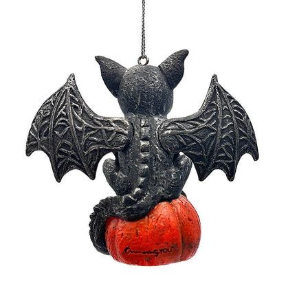 Spooky Gargoyle on a Pumpkin Ornament
