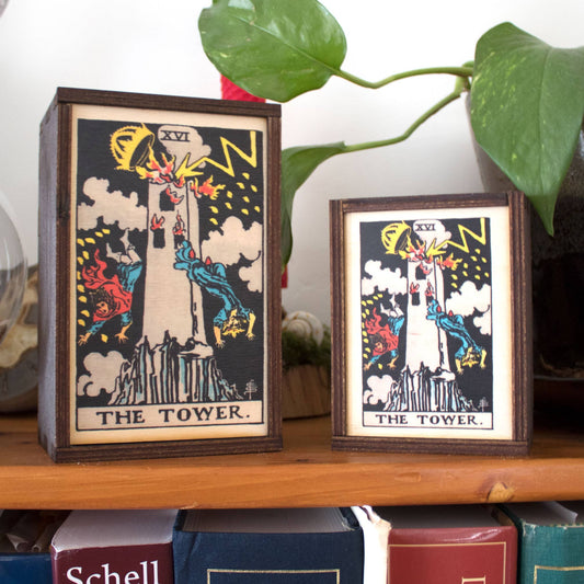 Tarot - 16 - The Tower Full Color Stash Box