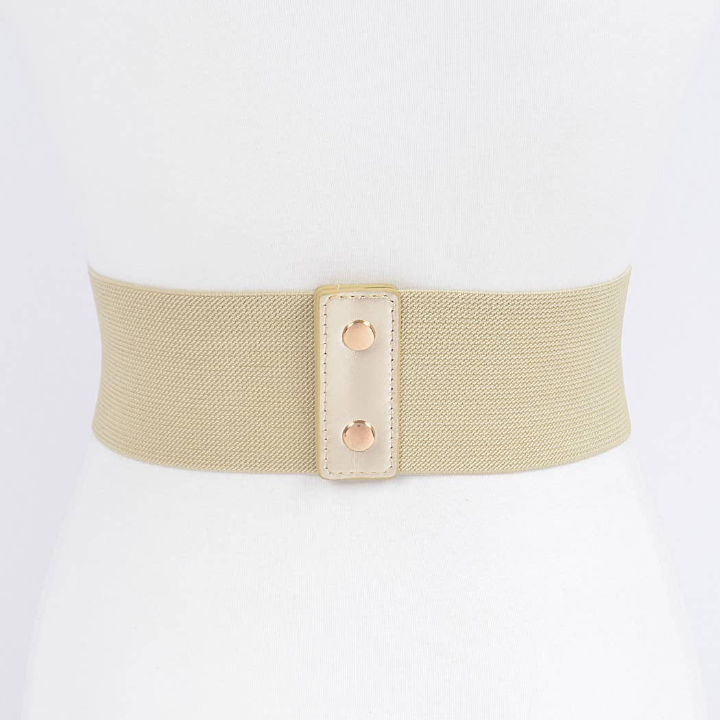 Metallic PU Metal Studded Corset Plus Size Elastic Belt