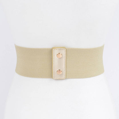 Metallic PU Metal Studded Corset Plus Size Elastic Belt