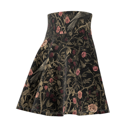 Floral Raven Women's Skater Skirt
