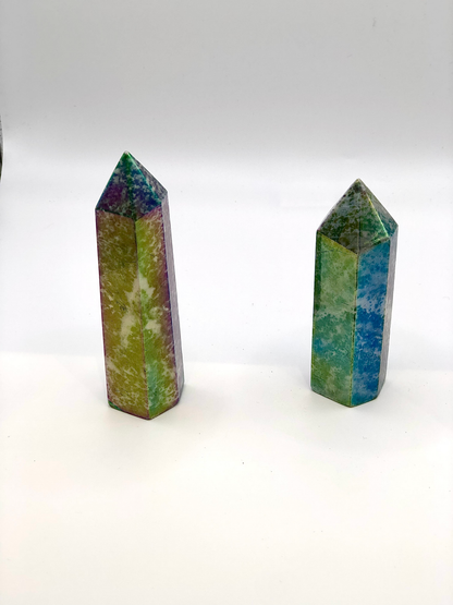 Aura Moss Agate Obelisk