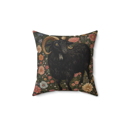 Goat In the Garden Spun Polyester Square Pillow